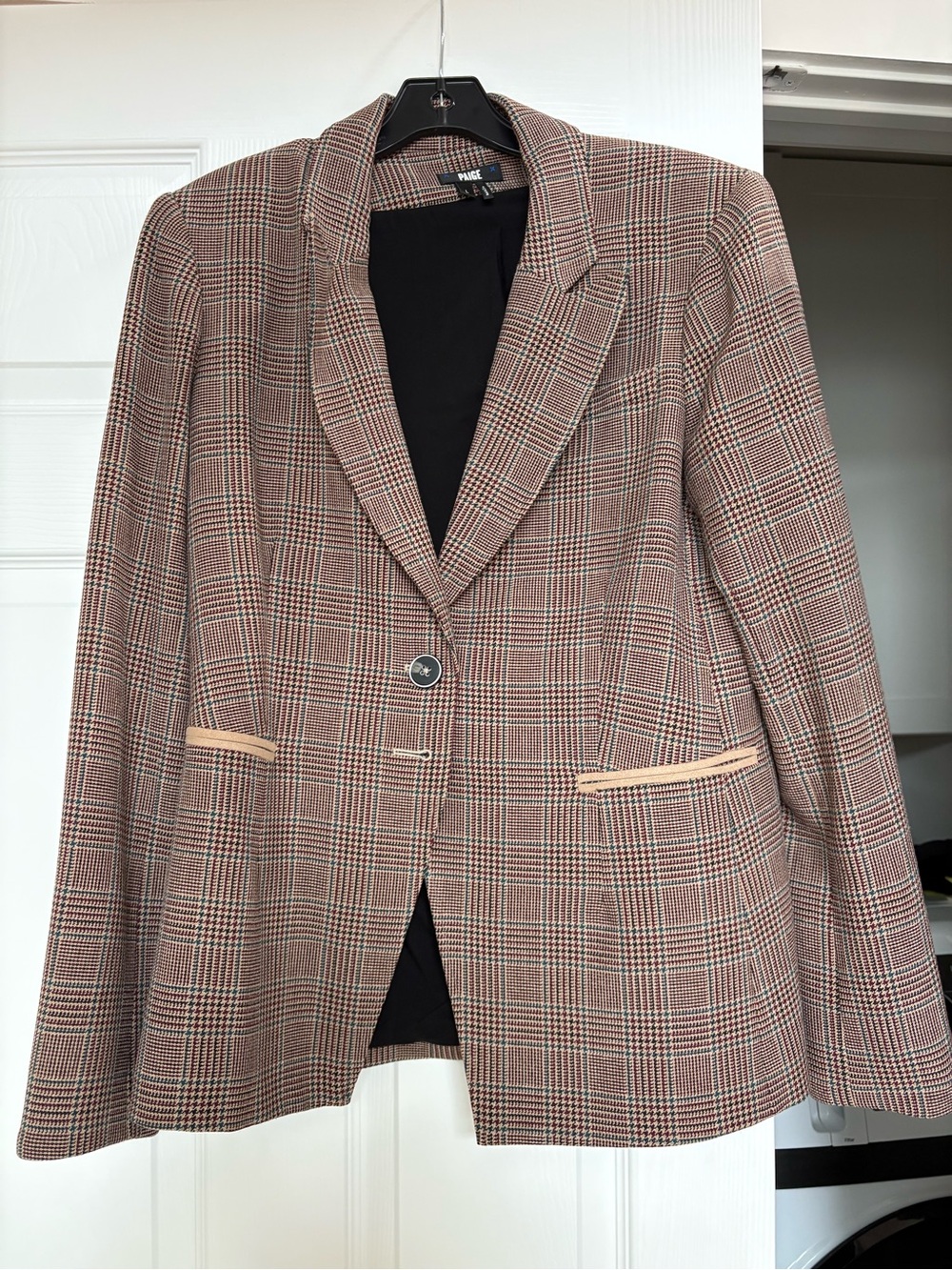 PAIGE Plaid Blazer in Brown and Cream